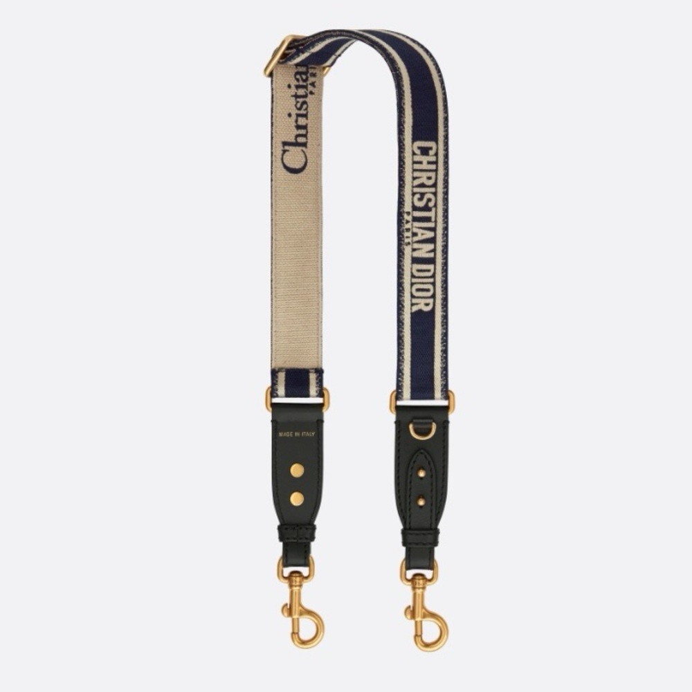NWOT DIOR Adjustable Shoulder Strap with Ring -  Blue 'CHRISTIAN DIOR PARIS'